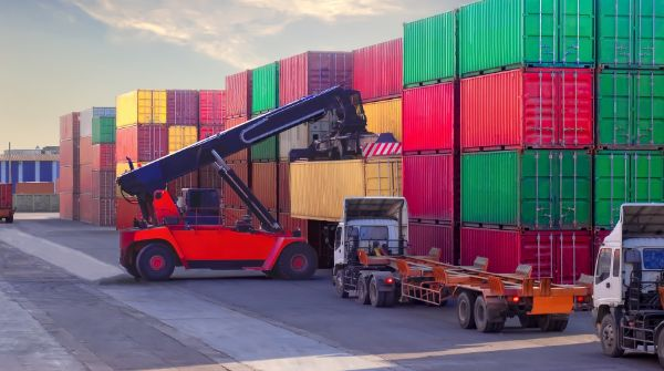 Intermodal container stacker