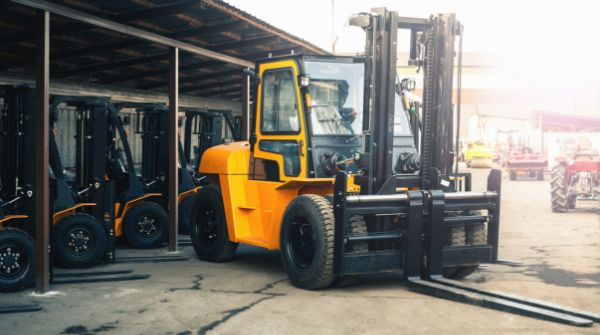 Yellow forklift
